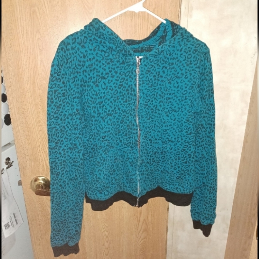 Reversable Cheetah Print Hoodie - XL